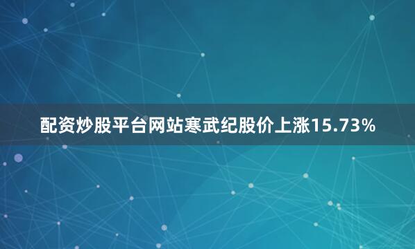 配资炒股平台网站寒武纪股价上涨15.73%